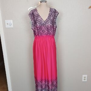 Live and Let Live Pink Maxi Dress Size XL
